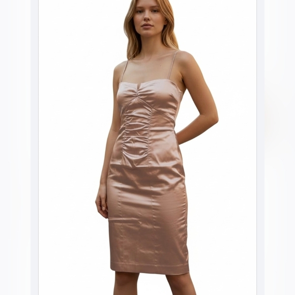 Nicole Miller Dresses & Skirts - Nicole Miller Elegant Satin Spaghetti Strap Dress - Pink.Size 6